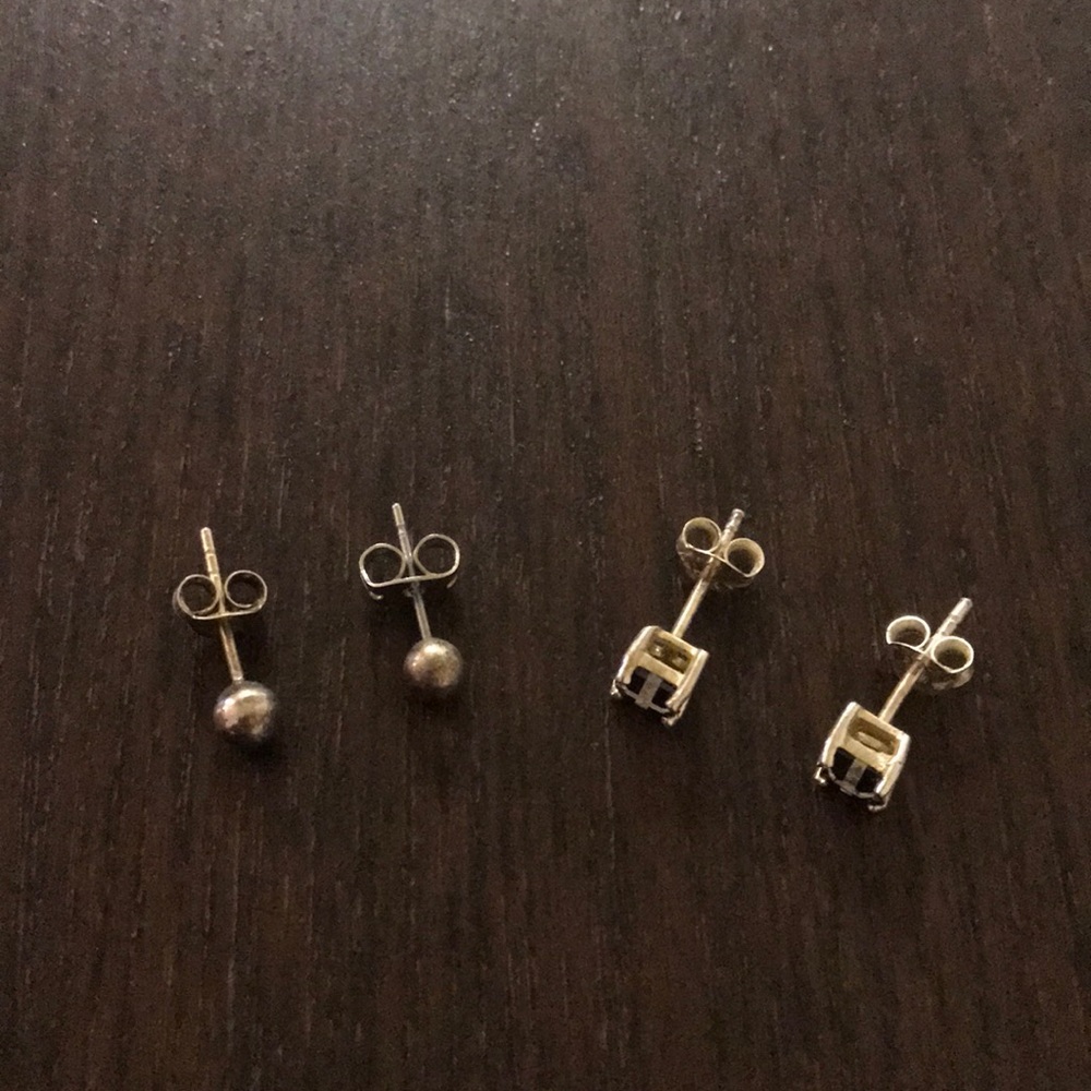 Sterling Silver Earrings, Two Pairs